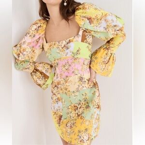 Alemais Matilde Puff Sleeve Mini Dress
